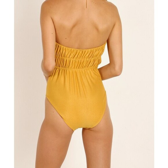 Solid & Striped The Paula One Piece Bikini Swimsuit In Glitter Gold Size XS - Picture 9 of 10